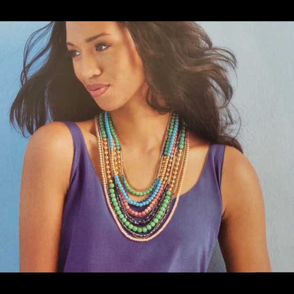 Multi Strand Tropic Statement Necklace - Picture 5 of 5